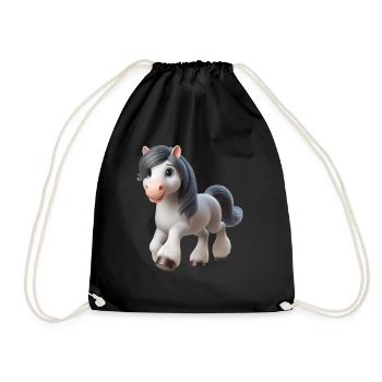 Horse 2 - Drawstring Bag - black - Front