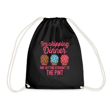 Sauter le dîner Obtenir de la crème de pinte - Sac de sport léger - noir - Devant