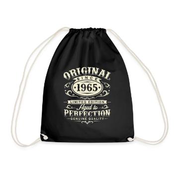 Original 1965 jahrgang Retro Geburtstag Geschenk - Turnbeutel - Schwarz - Vorne
