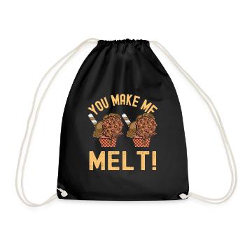 You Make Me Melt Sundae Gelato Cream - Drawstring Bag - black - Front