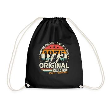 Original 1975 Vintage Rétro Cadeau d’anniversaire - Sac de sport léger - noir - Devant