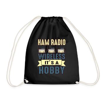 Amateur Wireless It's A Hobby Ham Radio - Drawstring Bag - black - Front