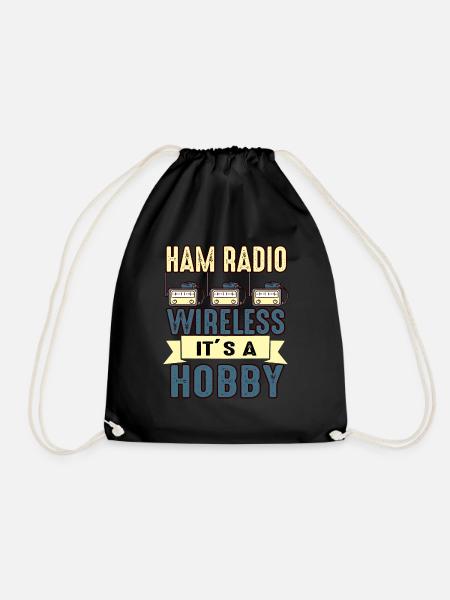 Amateur Wireless It's A Hobby Ham Radio - Drawstring Bag - black
