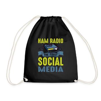 Amateur First Social Media Ham Radio - Turnbeutel - Schwarz - Vorne