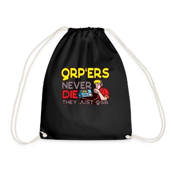 QRP'ERS Never Die Just QSB Ham Radio - Drawstring Bag - black - Front