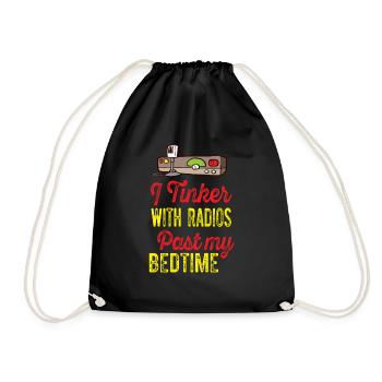 Amateur Tinker Past My Bedtime Ham Radio - Drawstring Bag - black - Front