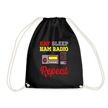 Transmission amateur Manger Dormir Radio amateur - Sac de sport léger - noir - Devant
