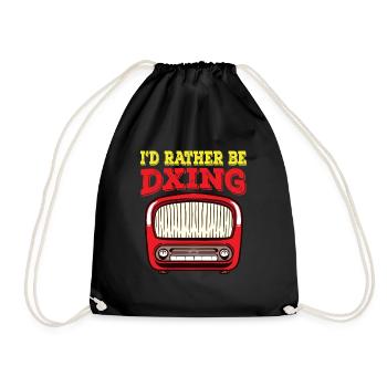 Amateur I'd Rather Be Dxing Ham Radio - Drawstring Bag - black - Front