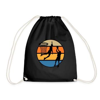 Baller Retro Vintage Spieler Basketball - Turnbeutel - Schwarz - Vorne