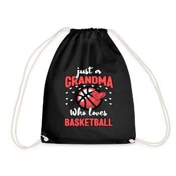 Just A Grandma Who Loves Basketball - Drawstring Bag - black - Front