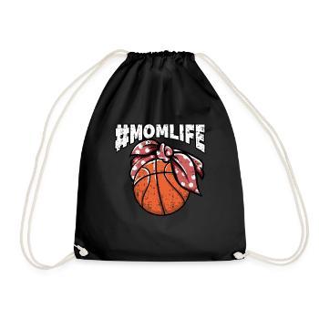 Baller Momlife Sportler Basketball - Turnbeutel - Schwarz - Vorne