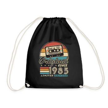 Original seit 1985 Vintage Geschenk Geburtstag - Turnbeutel - Schwarz - Vorne