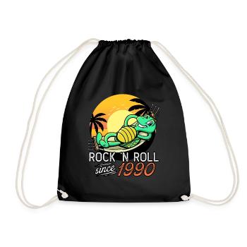 Turtle Rock N Roll Since 1990 Birthday - Drawstring Bag - black - Front