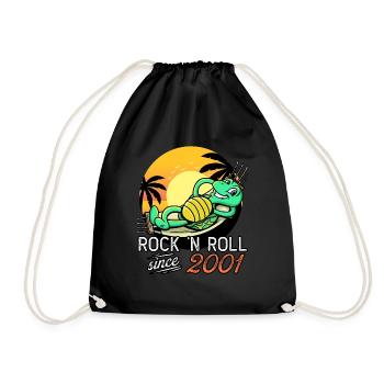 Turtle Rock N Roll Since 2001 Birthday - Drawstring Bag - black - Front