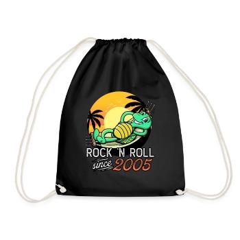 Turtle Rock N Roll Since 2005 Birthday - Drawstring Bag - black - Front