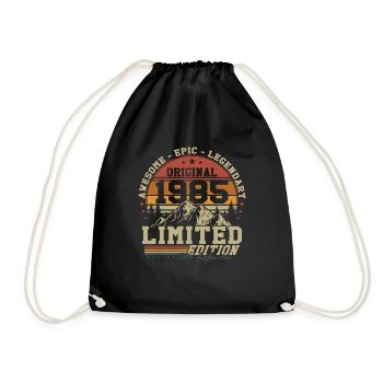 Original 1985 Jahrgang Geburtstag Geschenk - Turnbeutel - Schwarz - Vorne