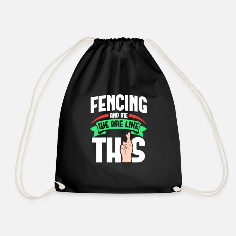 Fencing Me Are Like - Drawstring Bag - black