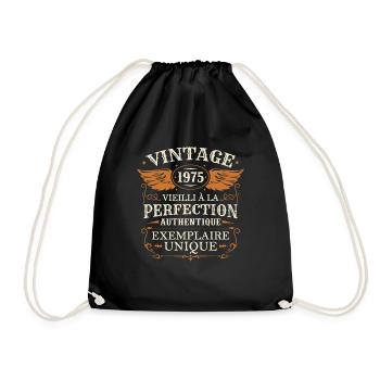 Vintage Classic 1975 Retro 50th Anniversary - Drawstring Bag - black - Front
