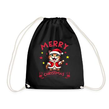 Joyeux Noël Catmas Drôle Père Noël Chat - Sac de sport léger - noir - Devant