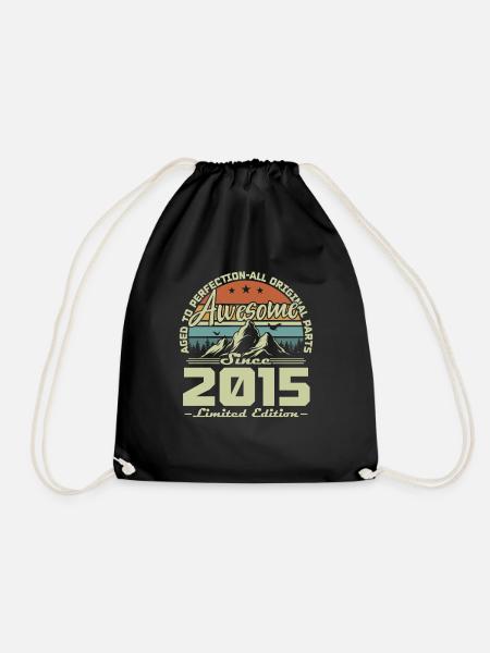 2015 Jahrgang Vintage Retro Geburtstag Geschenk - Turnbeutel - Schwarz