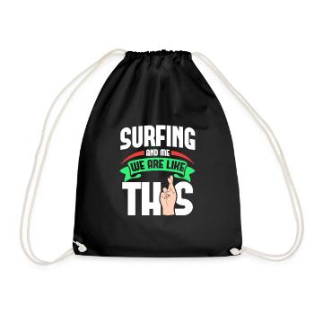 Surfing Me sind wie - Turnbeutel - Schwarz - Vorne