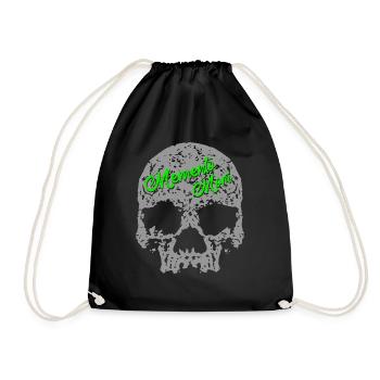 Memento Mori Skull - Drawstring Bag - black - Front