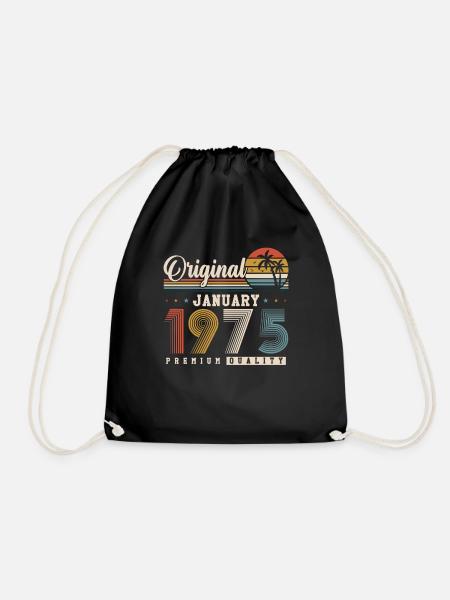 Original Januar 1975 Jahrgang Retro Geburtstag - Turnbeutel - Schwarz