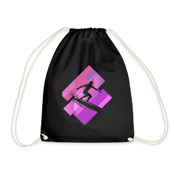 Surfbrett Hawaii Surfergirl - Turnbeutel - Schwarz - Vorne
