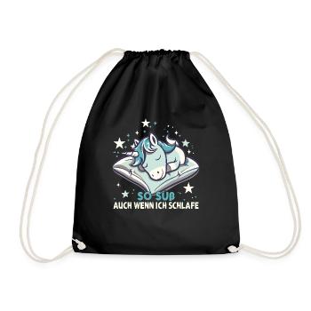 Pyjama de sommeil chemise de nuit licorne - Sac de sport léger - noir - Devant