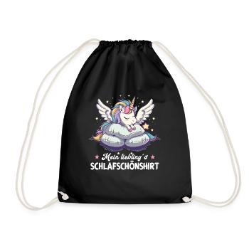 Pyjama de sommeil chemise de nuit licorne - Sac de sport léger - noir - Devant