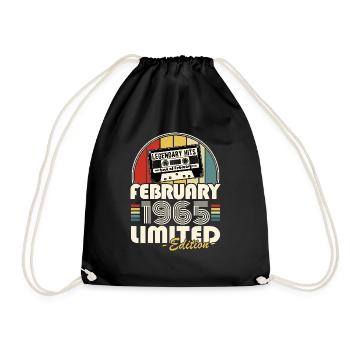 Legendary since February 1965 Vintage Birthday - Drawstring Bag - black - Front