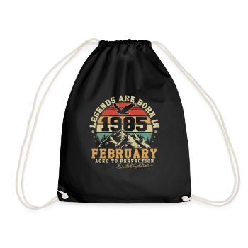 Février 1985 Vintage Anniversaire 1985 Cadeau - Sac de sport léger - noir - Devant