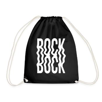 typografisches Rock-Logo - Turnbeutel - Schwarz - Vorne