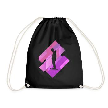 Skater Kickflip Boarder - Drawstring Bag - black - Front