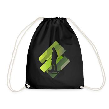 Skating Boarder Skate - Drawstring Bag - black - Front
