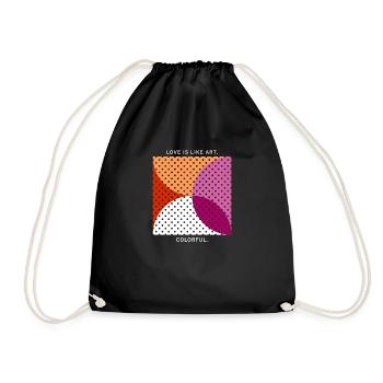 Liebe ist wie Kunst - bunt - LGBTQ Lesbian Pride - Turnbeutel - Schwarz - Vorne