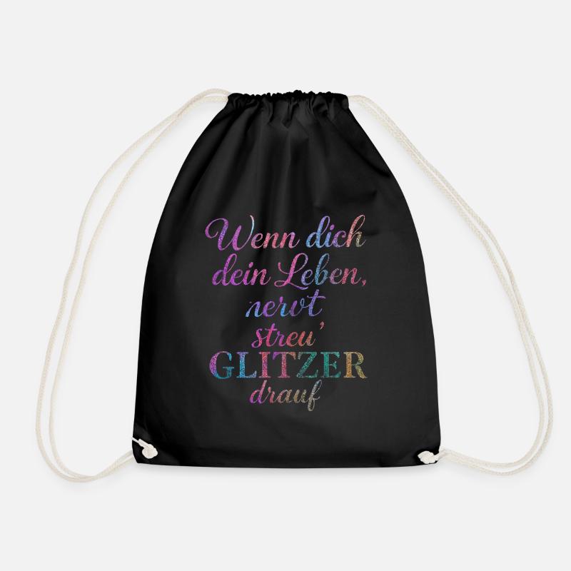 Glitter 1 - Drawstring Bag - black