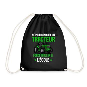 Tracteur Papa Enfant Garçons Fermier Agriculteur - Sac de sport léger - noir - Devant