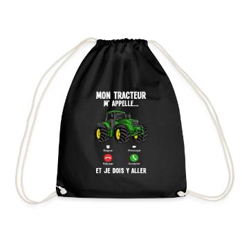 Hommes Conducteur Tracteur Agriculteur Tracteur - Sac de sport léger - noir - Devant