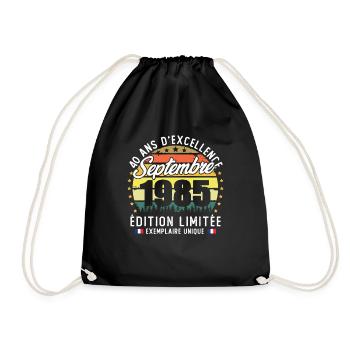 Septembre 1985 Vintage Cadeau Anniversaire 40 Ans - Sac de sport léger - noir - Devant