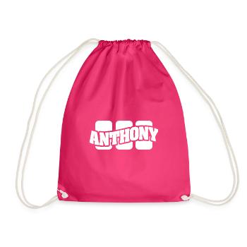Name: Anthony - Drawstring Bag - fuchsia - Front