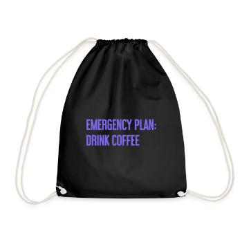 Kaffee-Notfallplan - Turnbeutel - Schwarz - Vorne