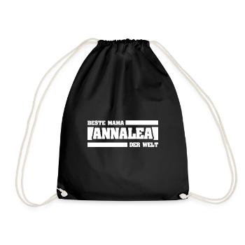 Geschenk für Annalea - Turnbeutel - Schwarz - Vorne