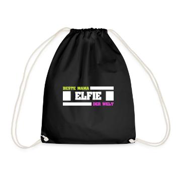 Elfie as a mother - Drawstring Bag - black - Front