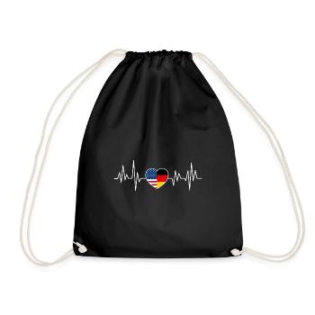 USA Germany Flag Two Countries - Drawstring Bag - black - Front