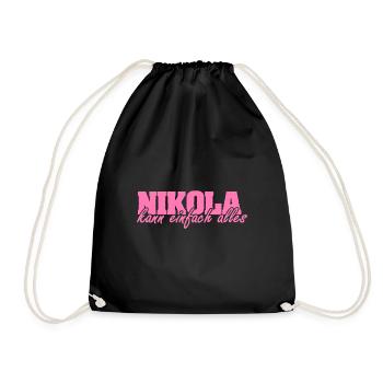 Frau Nikola - Turnbeutel - Schwarz - Vorne