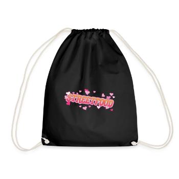 Cooles Streetfood mit rosa Herzen Design - Turnbeutel - Schwarz - Vorne