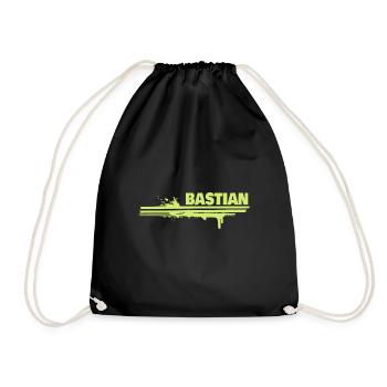 Bastian als Farbklecks - Turnbeutel - Schwarz - Vorne
