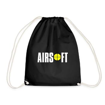 Airsoft /Softair / Softgun / AEG Airsoft Milsim - Drawstring Bag - black - Front