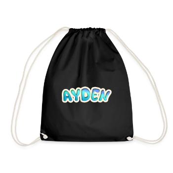 Geschenk für Ayden - Turnbeutel - Schwarz - Vorne